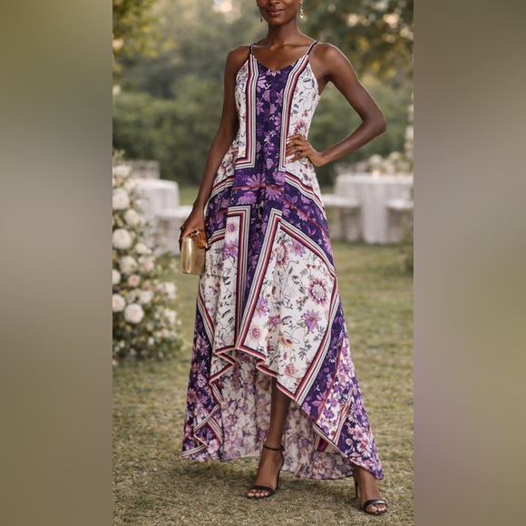 Nanette Lepore Dresses & Skirts - Nanette Lepore Floral Maxi Dress with Striped Accents